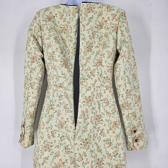 Sister Jane Button Front Mini Dress Vintage Floral Brocade Print Size S - Picture 8 of 12